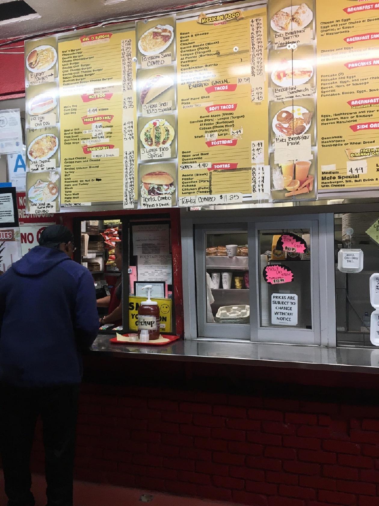 Menu at Melo Burger restaurant, Inglewood