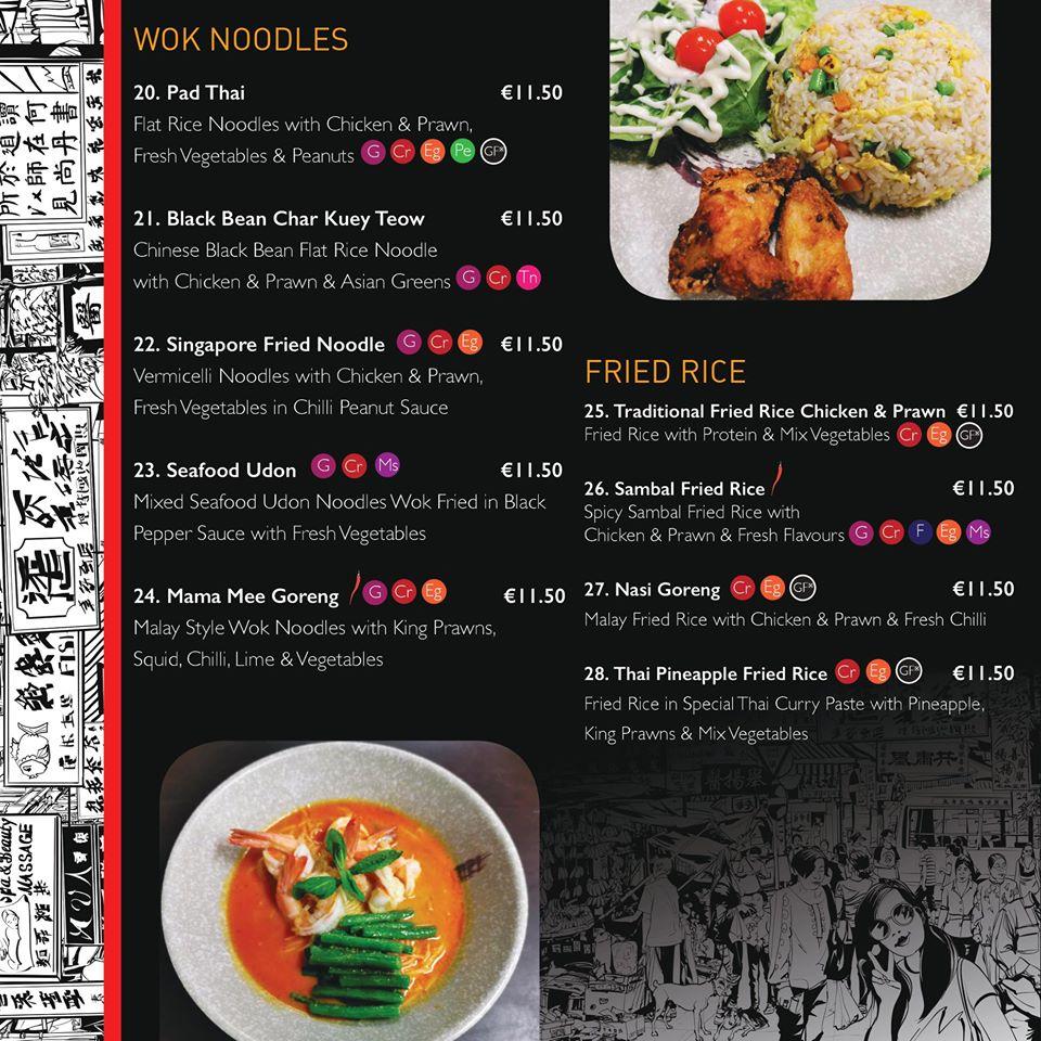 Menu at Samyo Asian Food restaurant, Galway