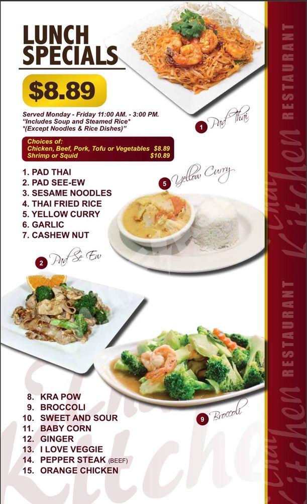 Menu at Thai Kitchen Restaurant, Pocatello