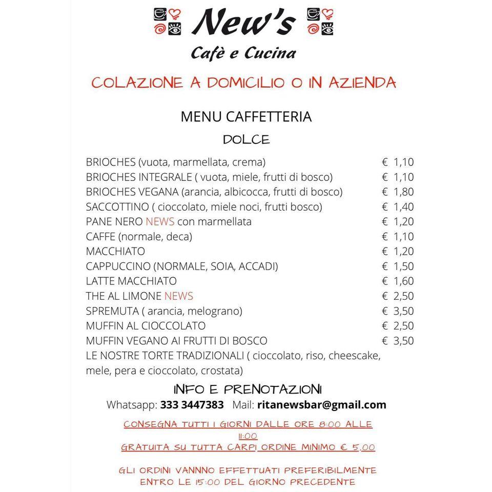 Menu di New's Cafe Cucina 