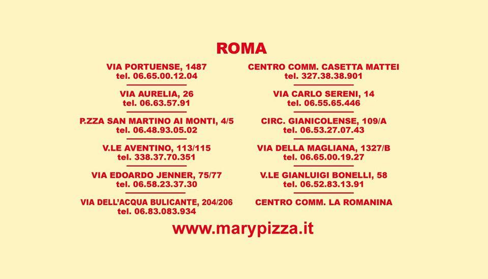 Menu di Marypizza Franchising 