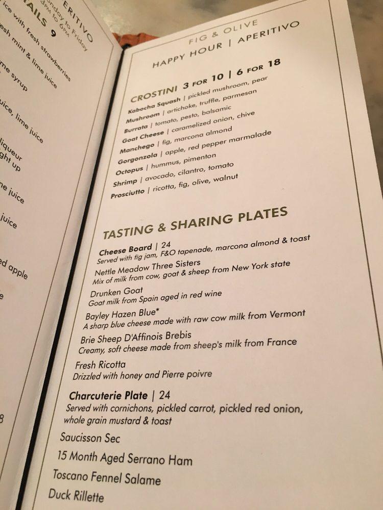 Menu at FIG & OLIVE pub & bar, West New York, 10 E 52nd St