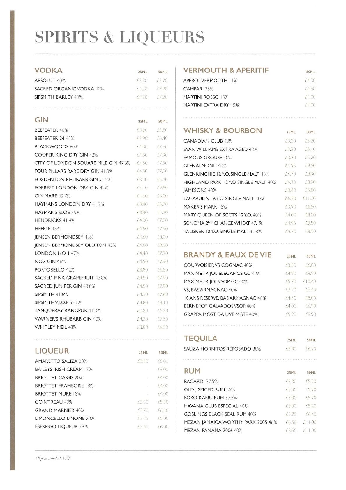 Menu at Fox Hall Inn restaurant, Ravensworth