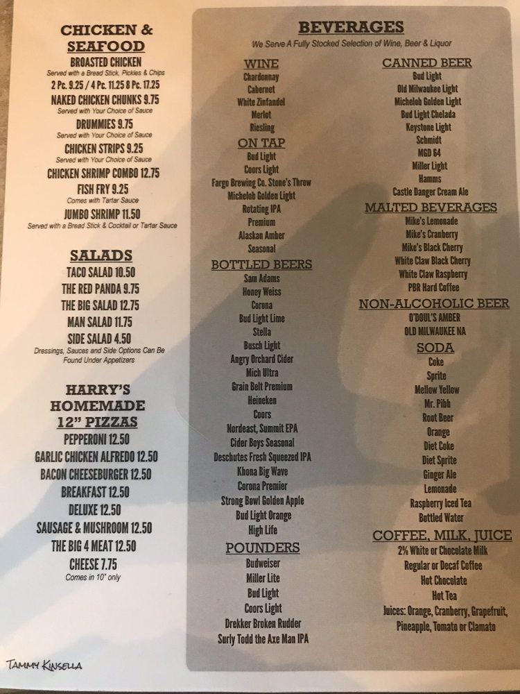 Menu at Billy's Corner Bar & Grill, Vergas