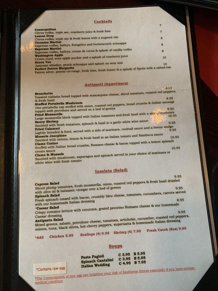 Menu at La Cucina restaurant, Sunset Beach, Chandlers Ln 11