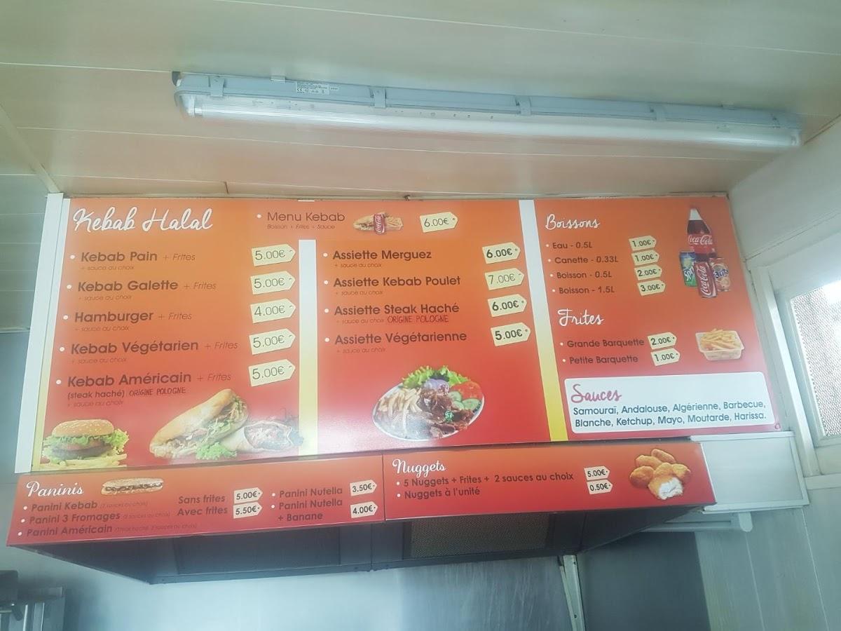 Menu au Kebab Ararat restaurant, Châtellerault