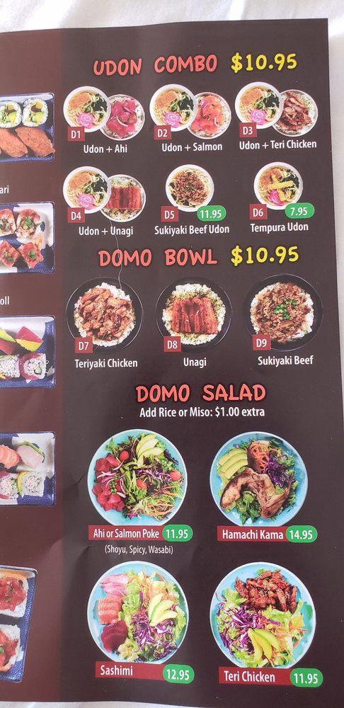 Menu at Domo Cafe, Honolulu, Waialae Ave