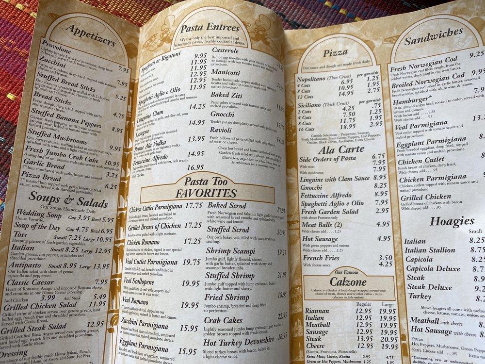 Menu at Pasta Too restaurant, Bethel Park, Library Rd