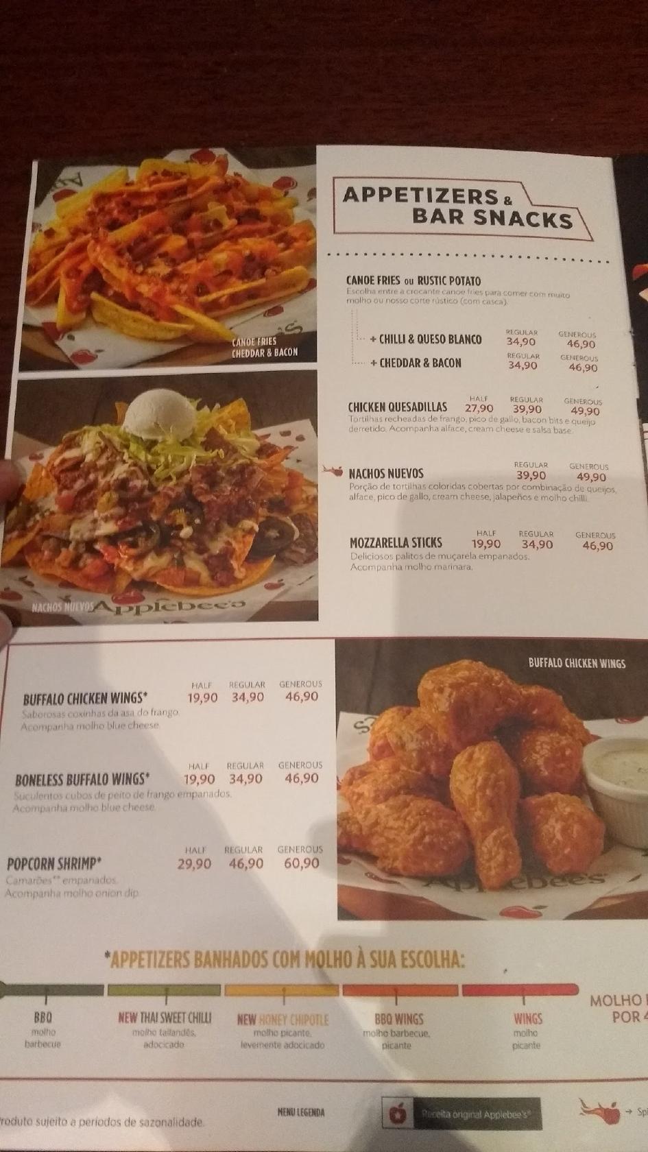 Menu em Applebee's Shopping Iguatemi Campinas pub & Bar, Campinas, Av ...