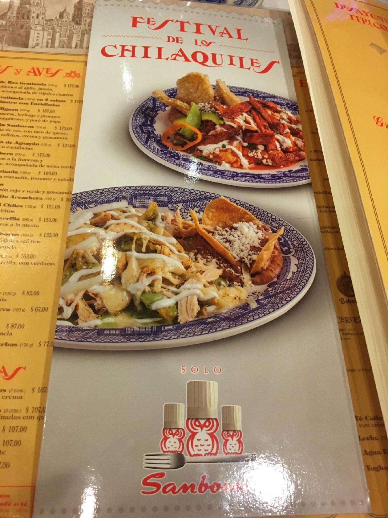 Carta del restaurante Sanborns Gran Plaza Mérida, Merida, C. 50 460