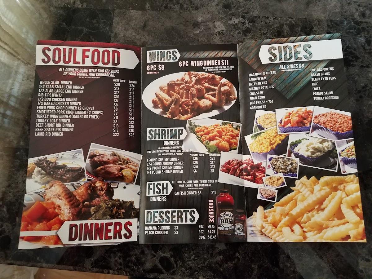 Menu at Uptown BBQ & Soulfood, Detroit, Livernois