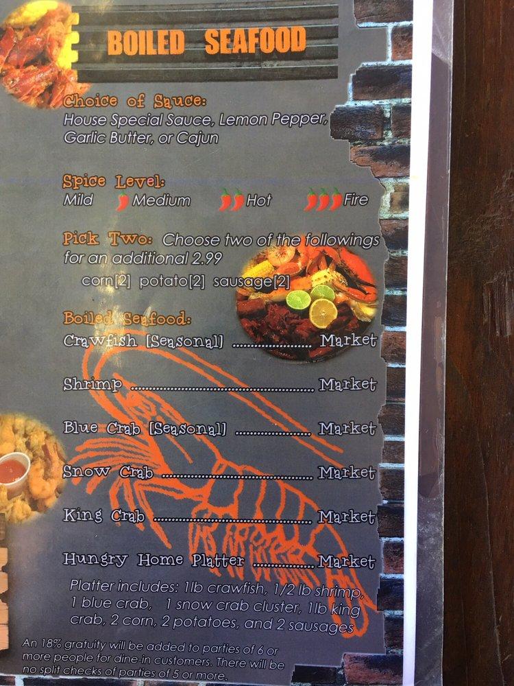 Menu at The Crawfish Pot & Oyster Bar, Houston