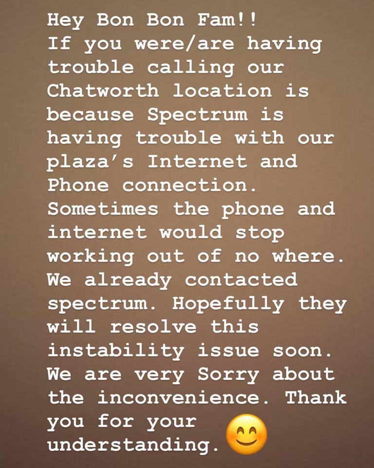 Menu at Bon Bon Tea House, Los Angeles, Reseda Blvd