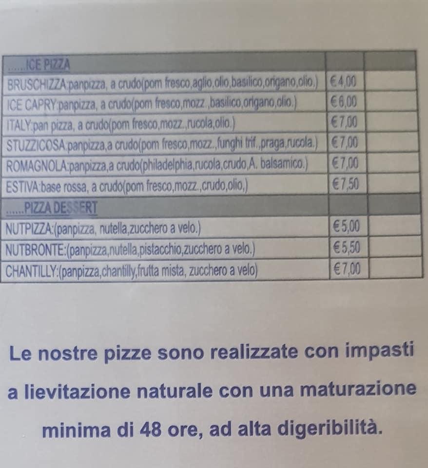 Menu Da L Artizzeria Pizzeria Panozzeria Sfizzikeria Barcellona Pozzo 