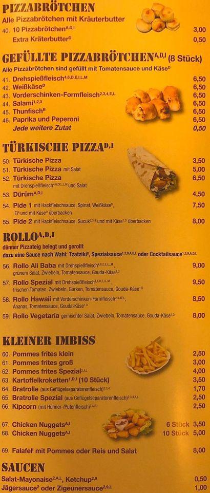 Speisekarte von Ali Baba Döner & Pizza, Kleve