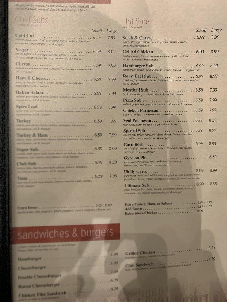 Menu at Mr. Submarine & Sal's Pizza pizzeria, Woodlake