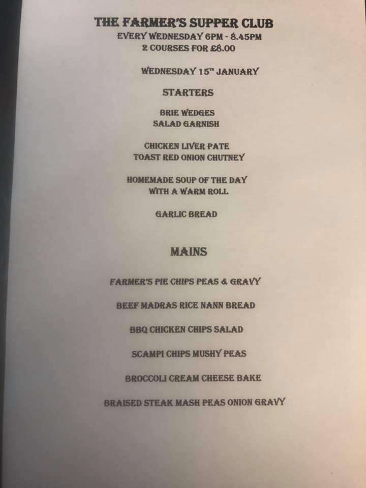 Menu at Farmers Arms pub & bar, Nantwich, Marsh Ln
