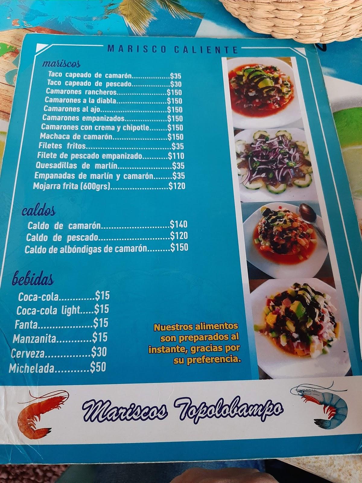 Carta del restaurante Mariscos 