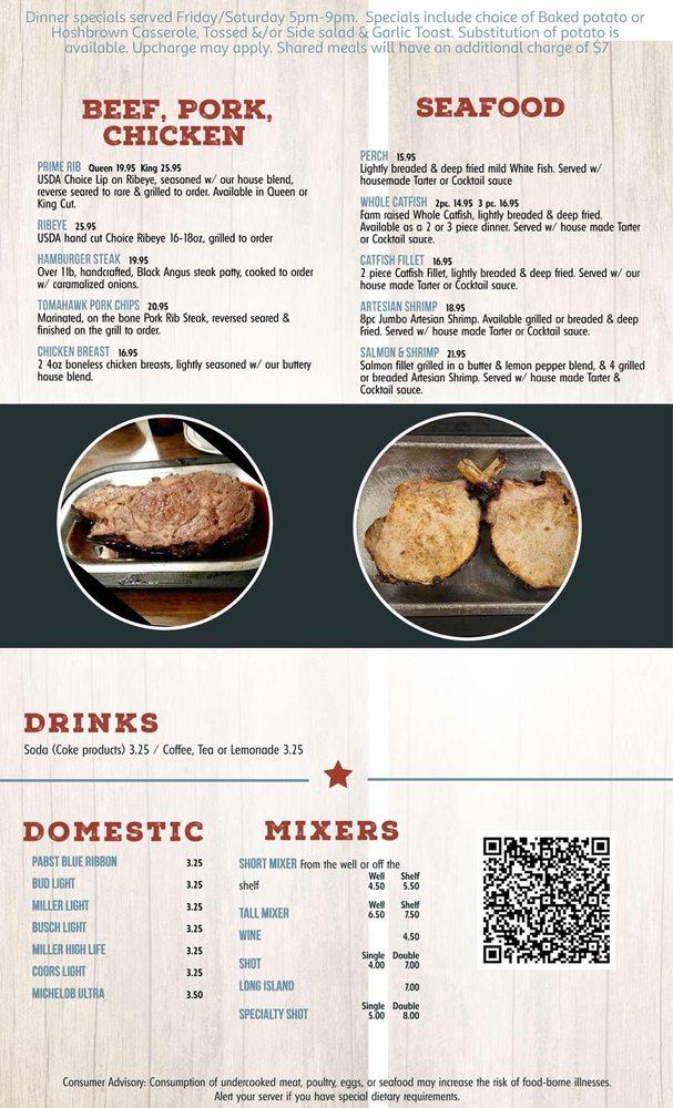 Menu at CJ’s Nite Owl pub & bar, Otterbein