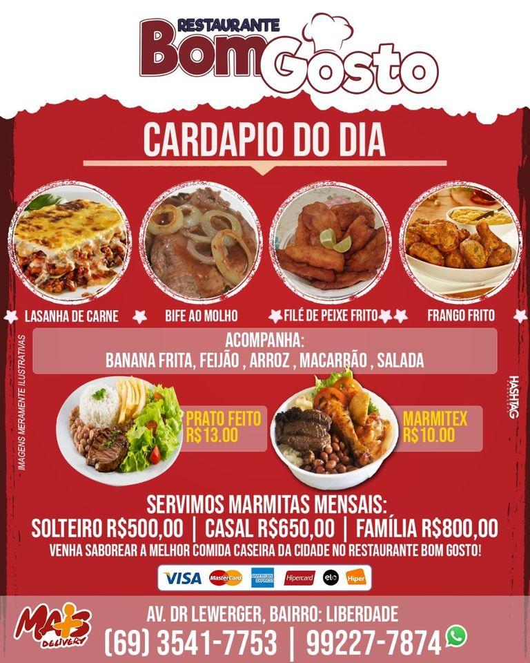 Restaurante Bom Gosto cardápio