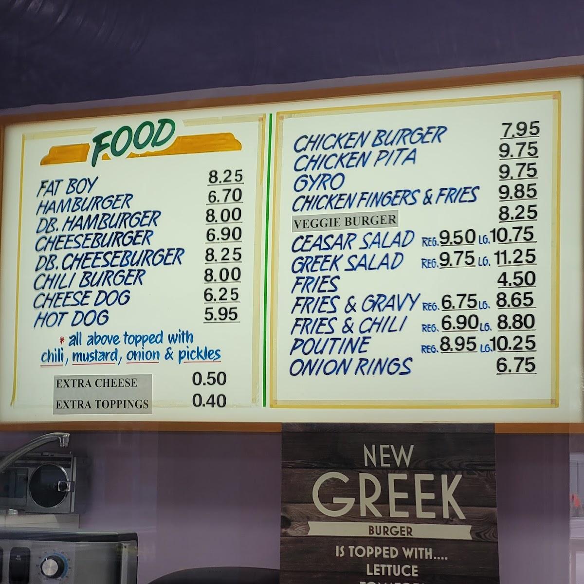 Menu at Dairy Delight fast food, Winnipeg, 467 St Anne's Rd