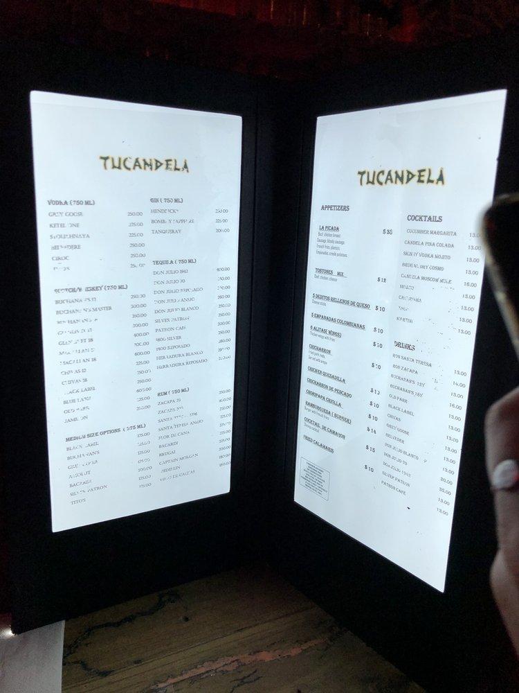 Menu at Tucandela Bar Kendall, Kendall, Mills Dr STE 208