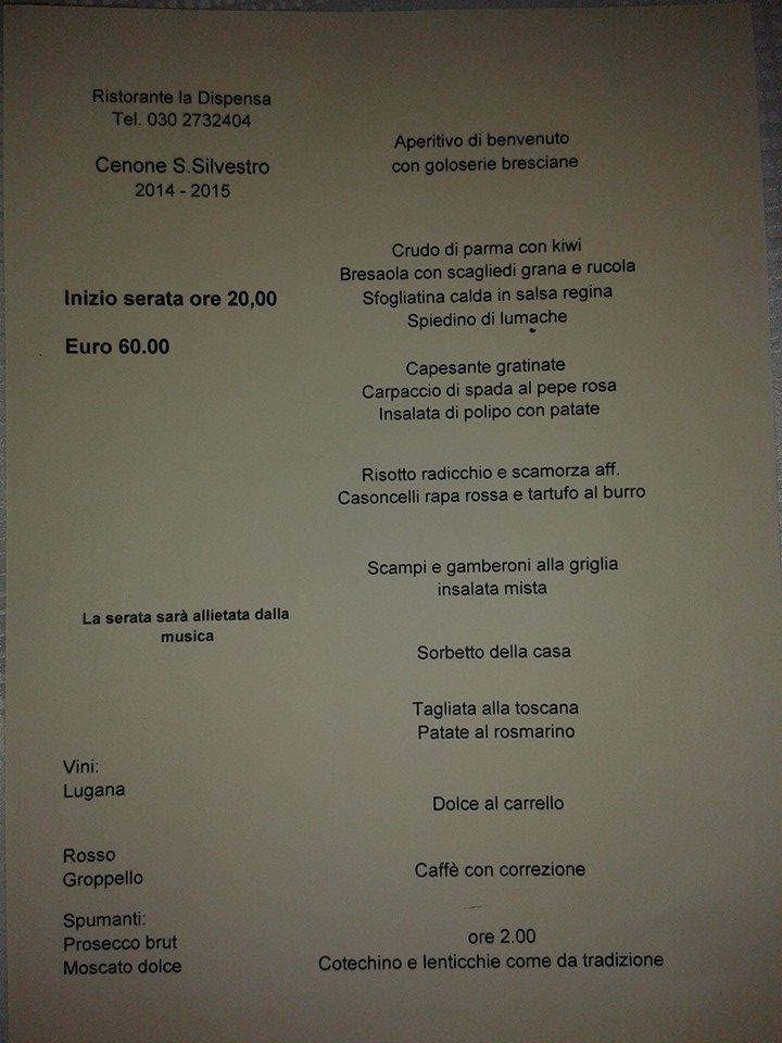Menu di Ristorante Pizzeria La Dispensa di Giorgio 
