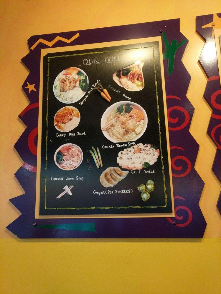 Menu at Wasabi restaurant, San Jose