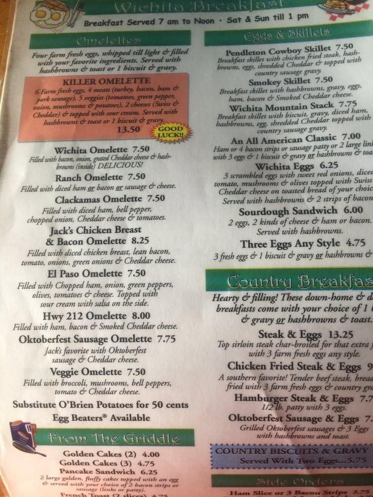 Menu at Wichita Pub, Clackamas