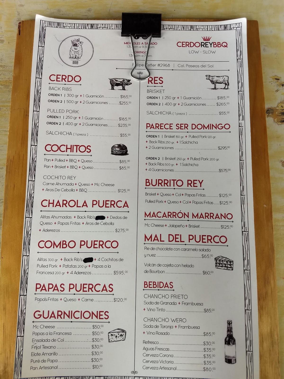 Carta del restaurante CHANCHO PRIETO, Zapopan