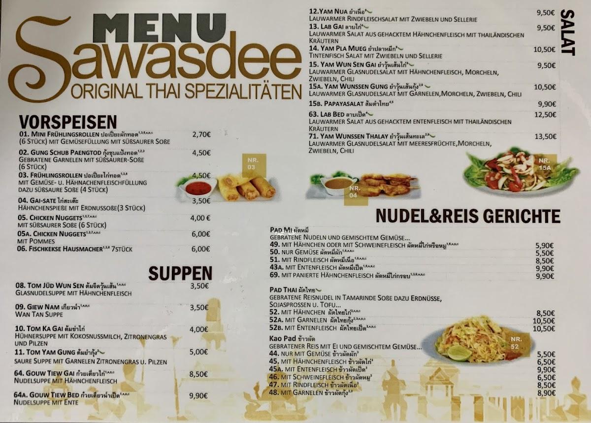 Speisekarte Von Sawasdee Thai Imbiss Restaurant Weinheim