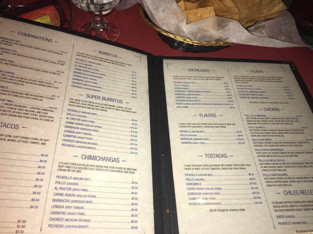 Menu at La Hacienda de Roselle steakhouse, Roselle