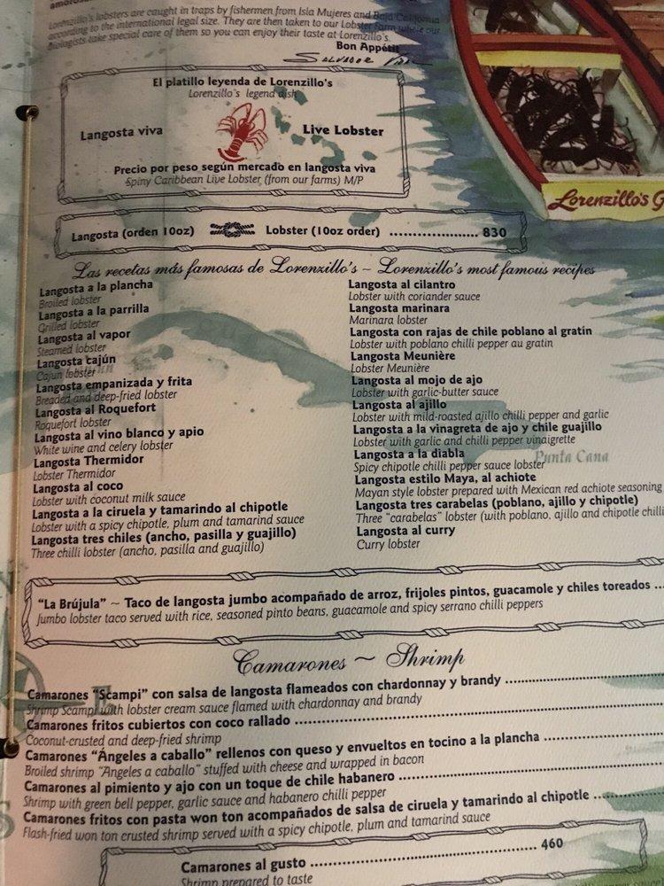 lorenzillos cancun menu prices