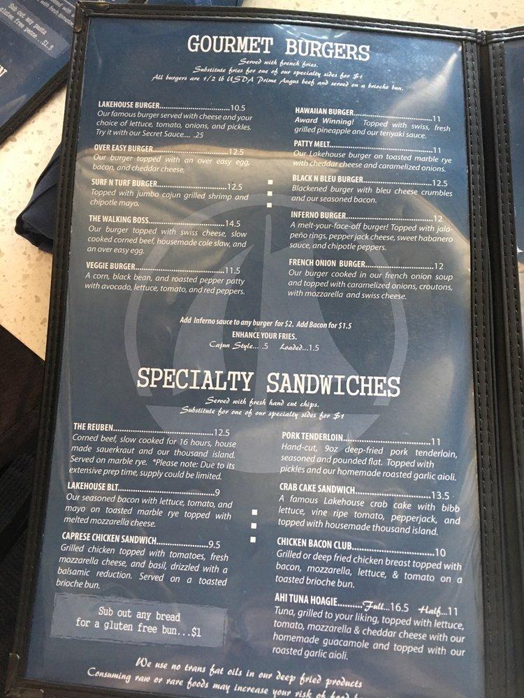 Menu at The Lakehouse Grille pub & bar, Culver