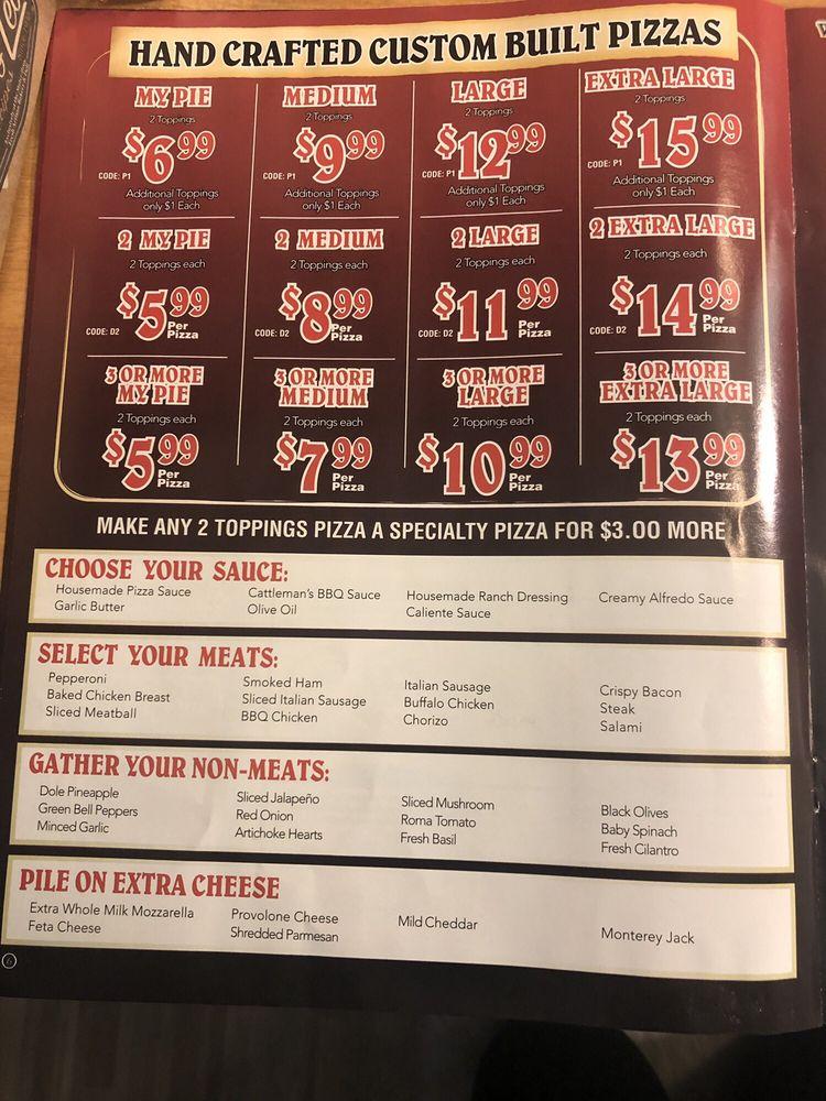 Menu at Pizza Pirates pizzeria, Riverside, Mission Blvd
