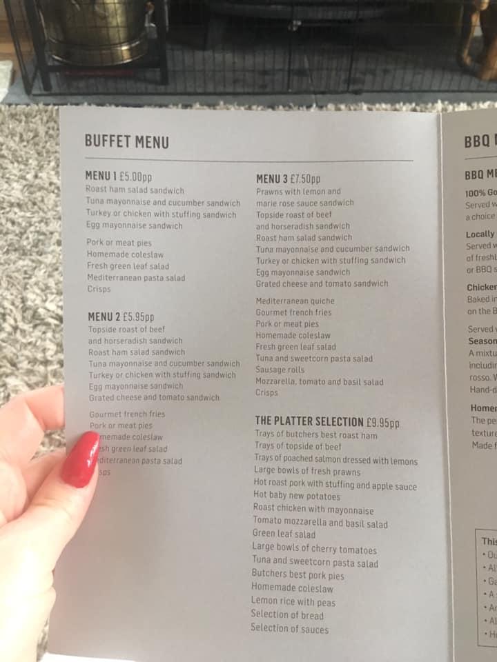 Menu at Outdoor Event Catering, Blackburn