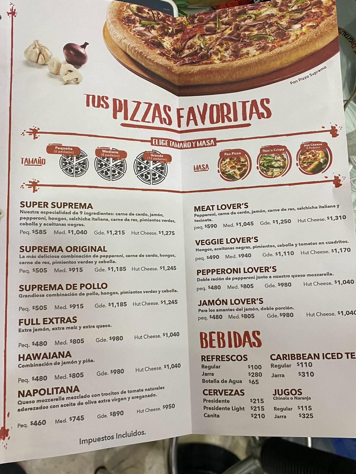 Carta del restaurante Pizza Hut, Santiago De Los Caballeros, F845+X9F