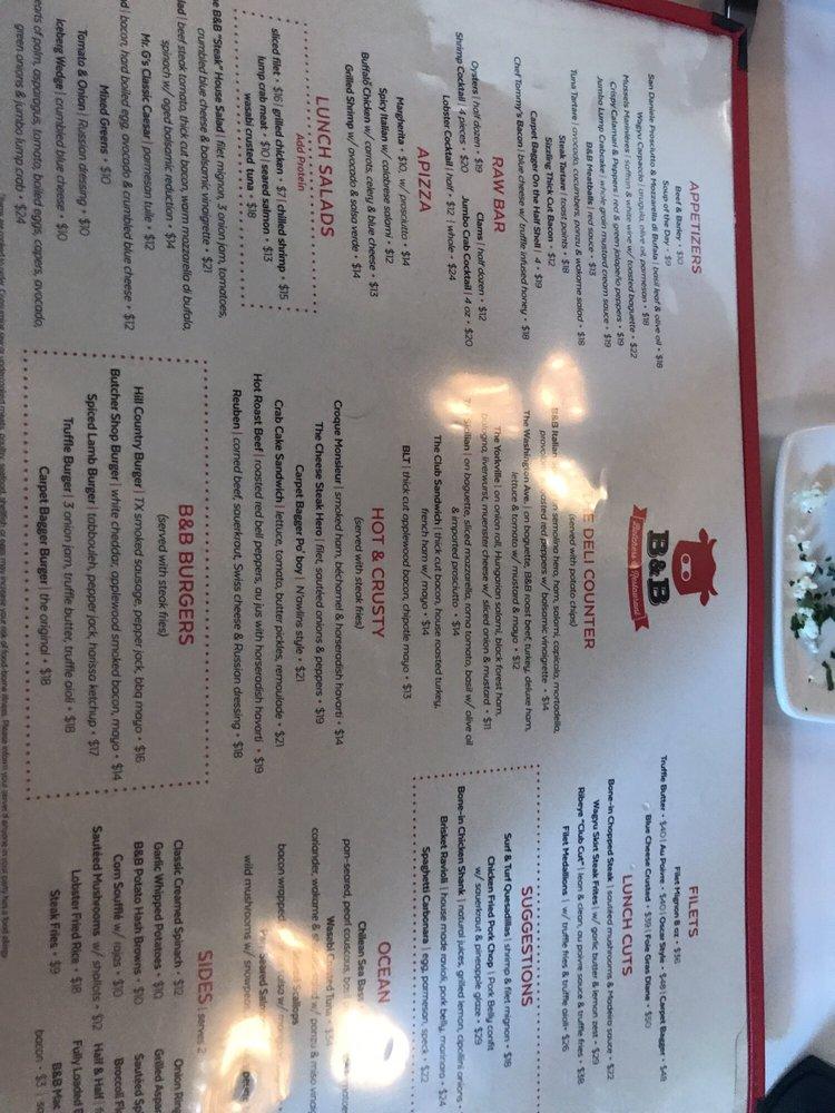 Menu At B&B Butchers & Restaurant, Houston