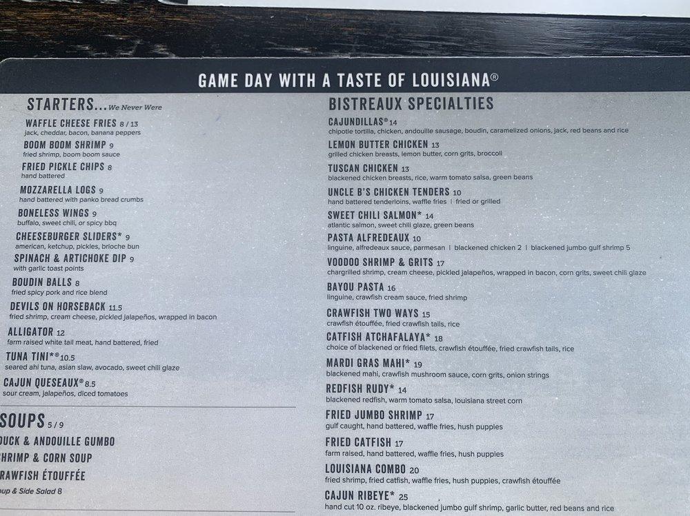 Menu at Walk-On's pub &amp; bar, Waco