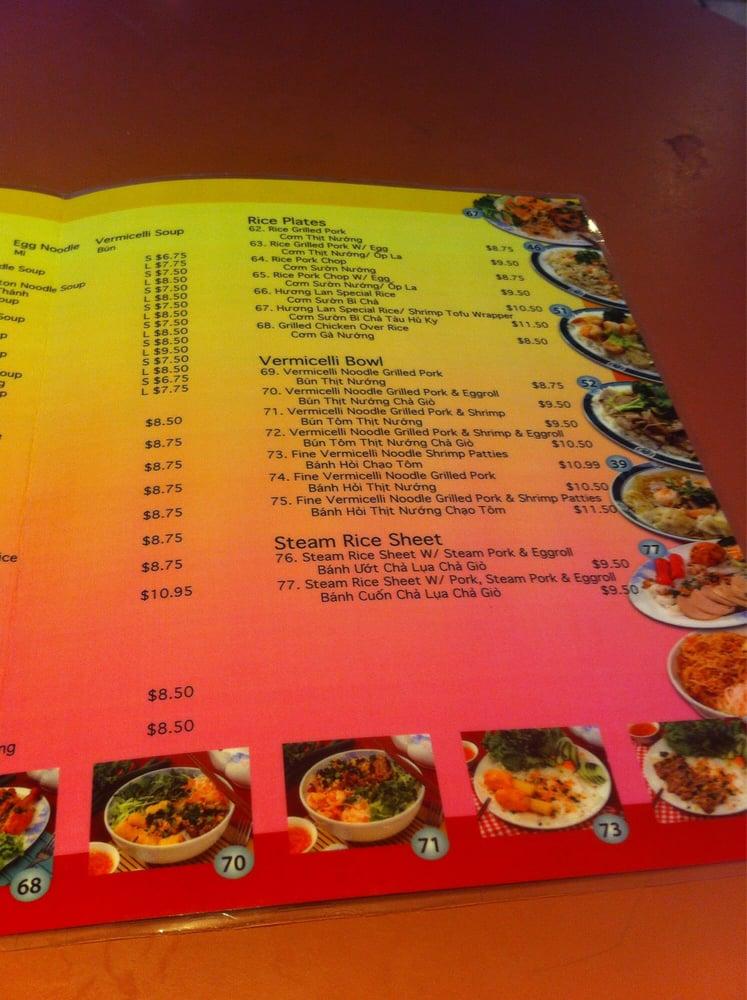 Menu at Huong Lan 10 restaurant, Fresno, E Kings Canyon Rd 102