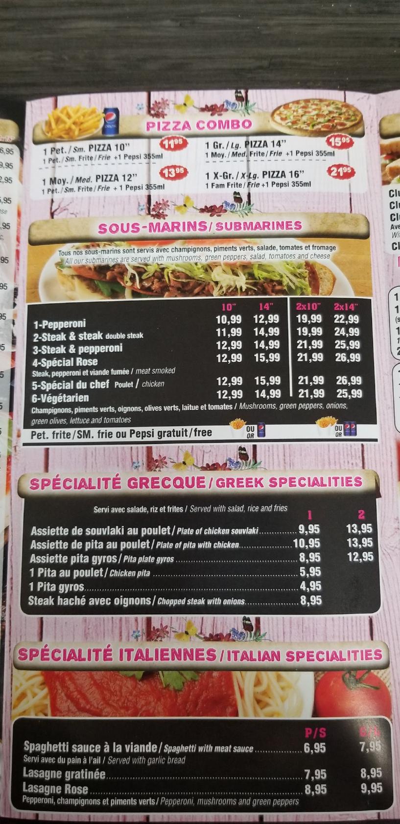 Menu at Prime burger restaurant, Hawkesbury