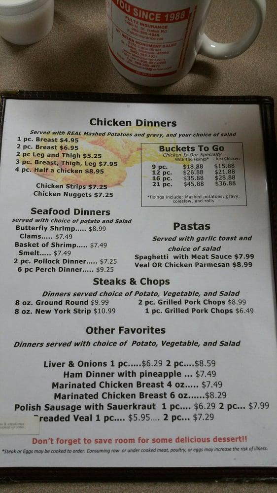 Menu at Hen House restaurant, Richfield Township