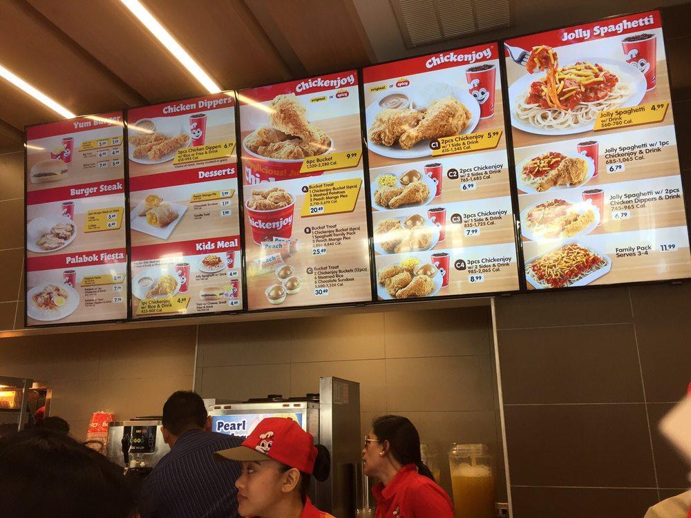 Menu at Jollibee fast food, Jacksonville, Atlantic Blvd