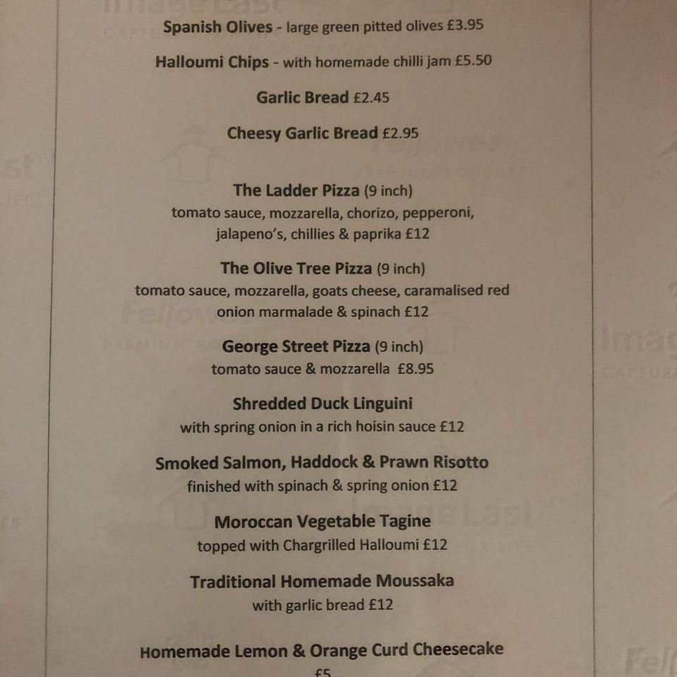Menu at The Olive Tree Mediterranean Restaurant & Pizzeria, Nailsworth