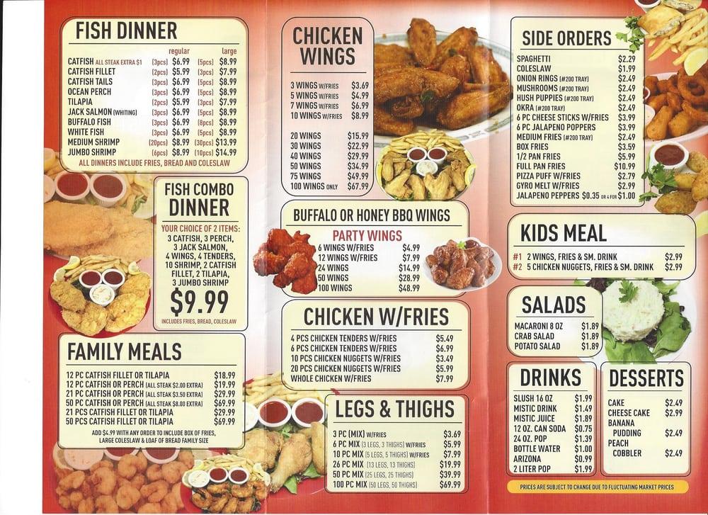 Menu at JJ Fish and Chicken fast food, Chicago, W Cermak Rd #2453