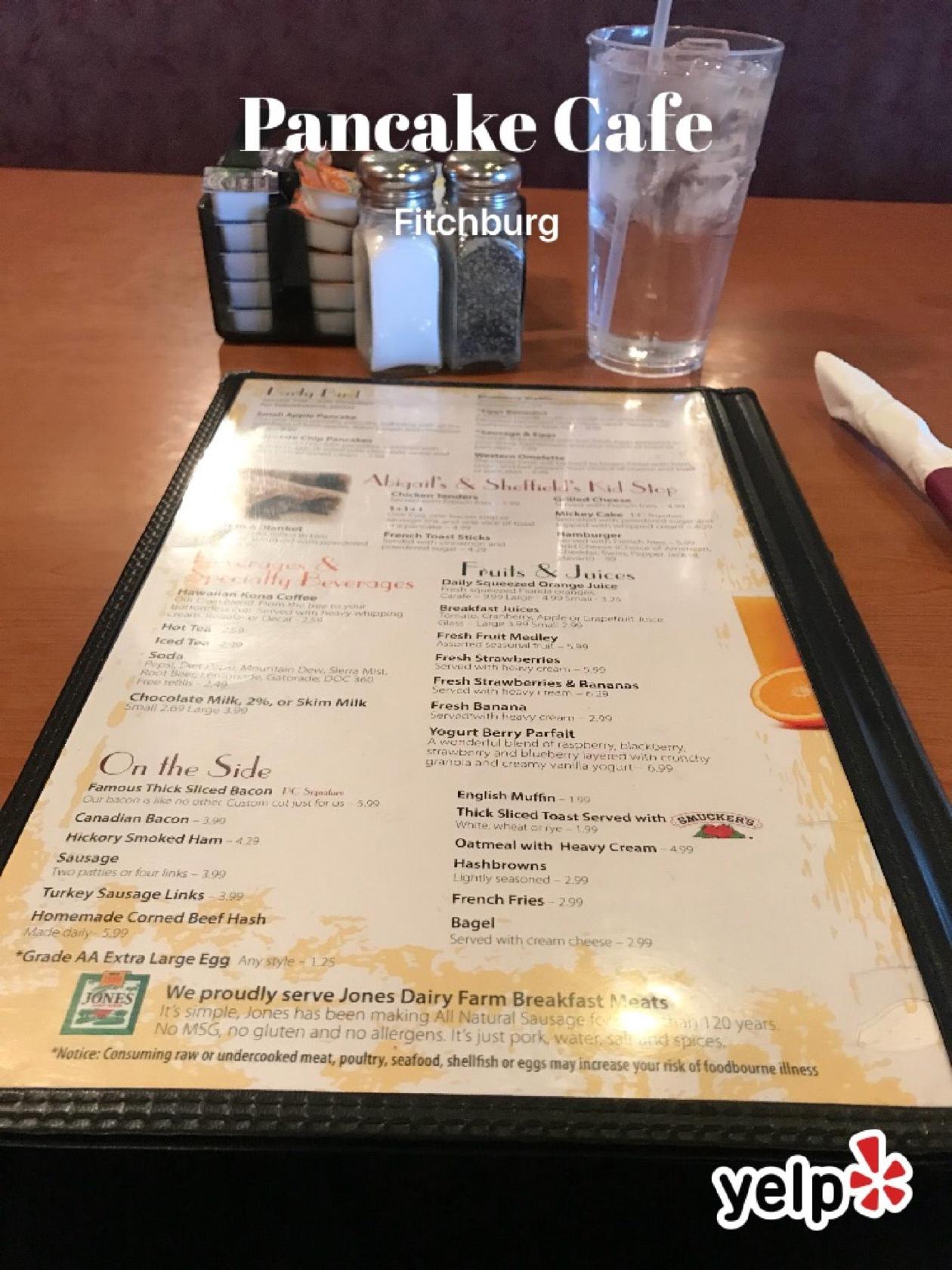 Menu at Pancake Café Fitchburg Breakfast, Brunch, & Lunch restaurant