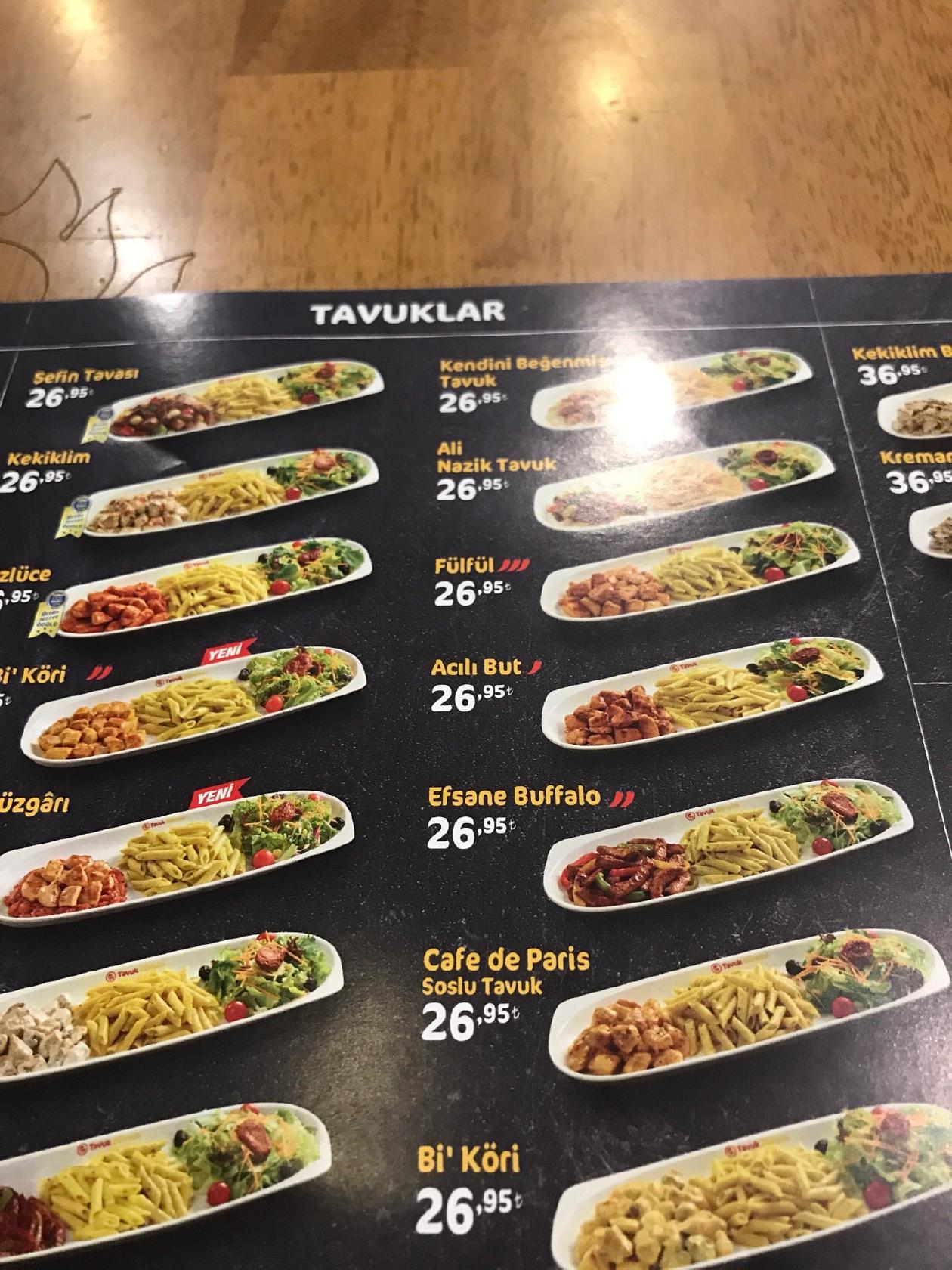 Menu At Tavuk D Nyas M H Rdar Kad K Y Istanbul M H Rdar Cd No B