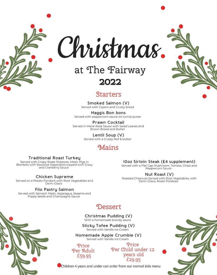 Menu at Fairway Hotel & Restaurant, Bathgate