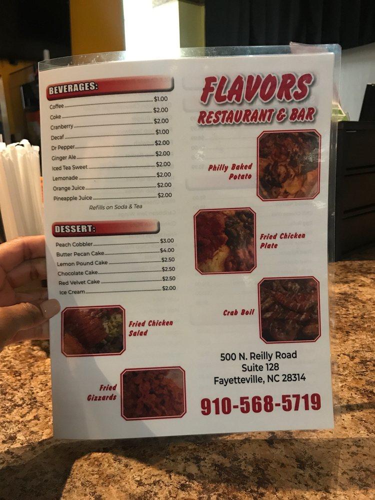 Menu at Flavors Restaurant and Bar, Fayetteville