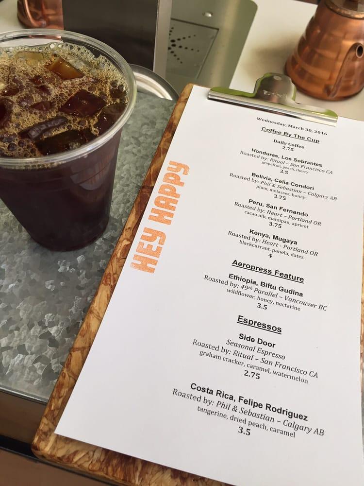 Menu at Hey Happy cafe, Victoria